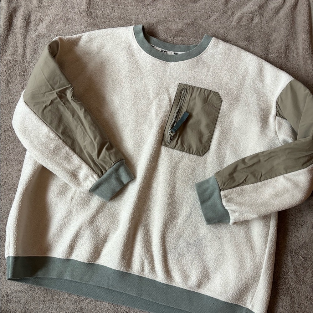 Madewell Betterfleece MWL colorblock crewneck sweatshirt